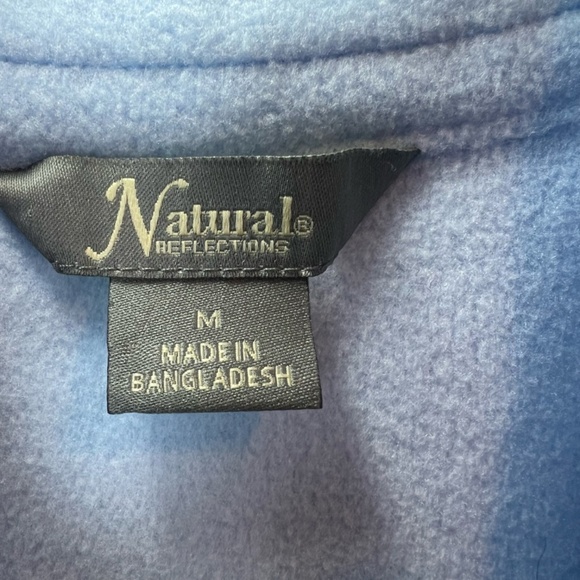 Natural Reflections Women's Full Zip Fleece Jacket Light Blue Zip Pockets Medium - Picture 3 of 14